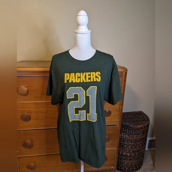 #21 GREEN BAY PACKER HA HA Clinton - Dix tshirt💚💛 Size L - Picture 1 of 10